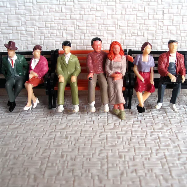 28 pcs G Scale Passengers 1:32 Painted Figures all seated People ( 7 poses )