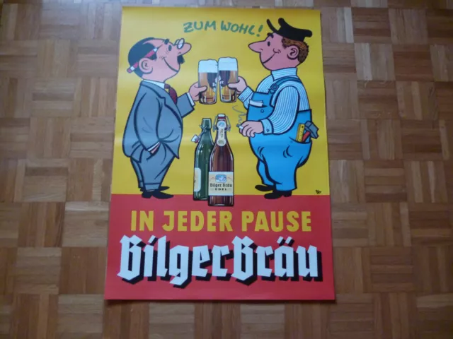 BilgerBräu Gottmadingen In jeder Pause Seit 1821  Original altes Bierplakat