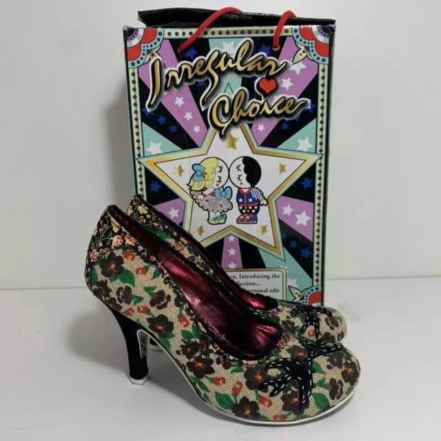 IRREGULAR CHOICE SHOES Floral High Heels With Appliqué Swallow Birds ...