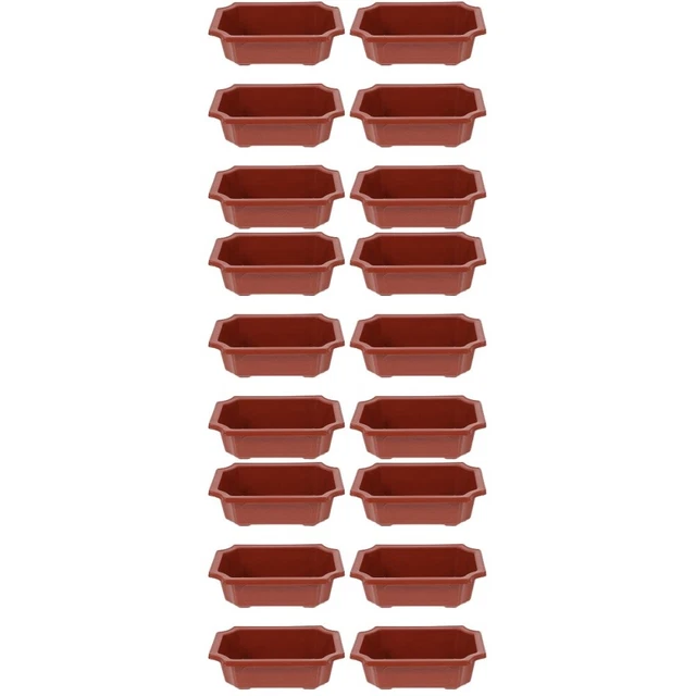 MBLUE Set 5 Vasi Quadrati In Plastica Per Bonsai E Piante Grasse | Con Vassoio E Fori Di Drenaggio | Vaso Porta Piante Da Balcone