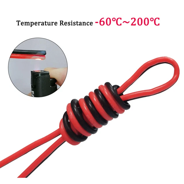 Alambre de silicona extra suave 30M 14AWG ~ 24AWG doble alambre paralelo rojo y negro cobre