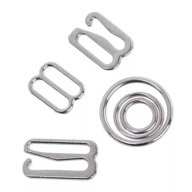 100 Silver metal bra strap adjuster slider/hooks/o ring lingerie sewing craft