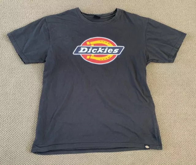 DICKIES T-Shirt Men 2XL Logo Black Cotton Skater SK8 Short Sleeve Crew Neck