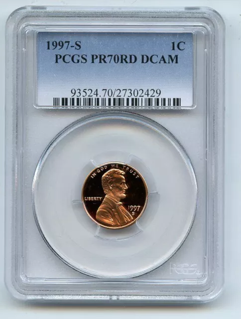 1997 S 1C Lincoln Cent Proof PCGS PR70DCAM