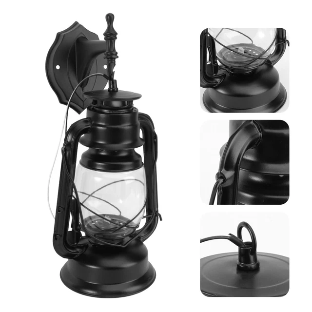 Lampada da parete ferro lanterne retrò lampada solare a sospensione vintage lanterna da parete