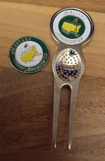 Two Masters Golf Ball Markers & Divot Repair Tool      dt 107 s-wg