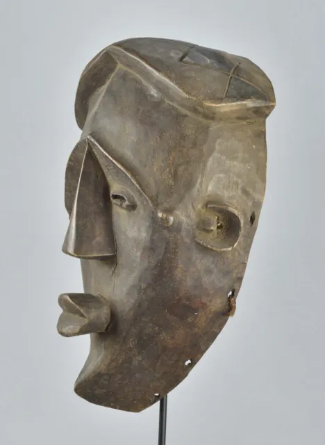 African Art Large wooden Lwalwa Mask Congo Drc 3