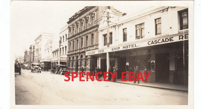 Original Old Photo Street Scene Ship Hotel Hobart Tasmania 1927