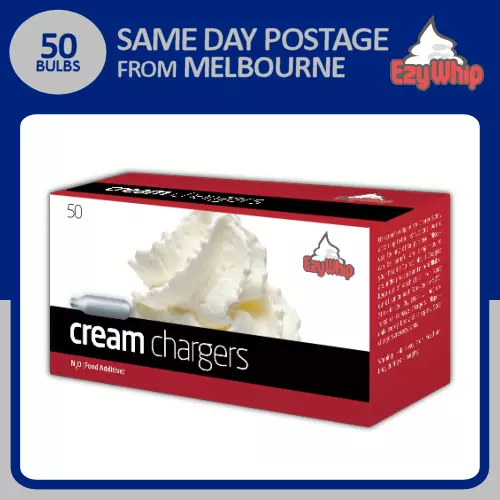 50 Bulbs Ezywhip Cream Chargers 50 Pack X 1 Whipper Nitrous Oxide Whipped
