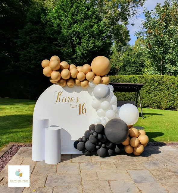 HIRE PERSONALISED ACRYLIC Backdrop, Balloon Garland, Plinths & Baby