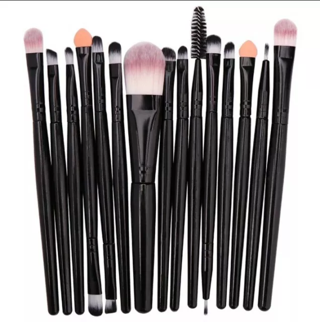 Set 15 Pennelli Make Up Trucco Professionali Per Labbra Contouring Ombretti Viso
