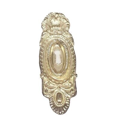 5" Escutcheon Keyhole Cover Door Victorian Antique Art Nouveau Ornate Brass 1.5