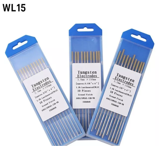 10 X Tig Tungstène Électrode Canne 1.0/1.6 /2.0/2.4/3.0/ 3.2/4.0 150mm