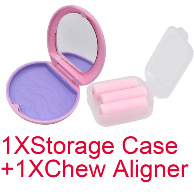 Dental Teeth Braces Box Retainer Storage Cases Portable Mirror+ Chewing Aligner