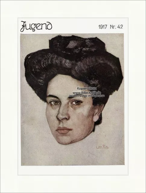 Titelseite der Nummer 42 von 1917 Leo Putz Frau Portrait Georg Hirth Jugend 4133