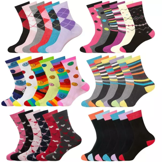 Womens Socks Ladies Cotton Rich Ankle Design Sports Sock 6 Pairs Adults UK 4-7