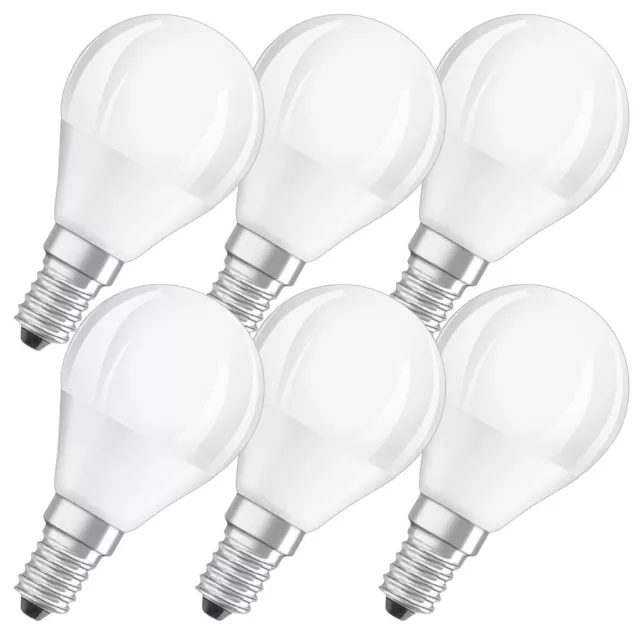 6 x Osram LED Leuchtmittel Tropfen 5,5W = 40W E14 matt 470lm Neutralweiß 4000K