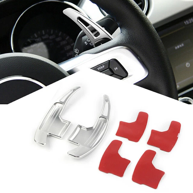 Steering Wheel Shift Paddle Shifter Extension Silver For Ford Mustang 2015-2021