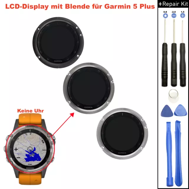 Für Garmin Fenix 5 Plus LCD-Bildschirm Montage Display Digitizer Frame-Ersatz BN