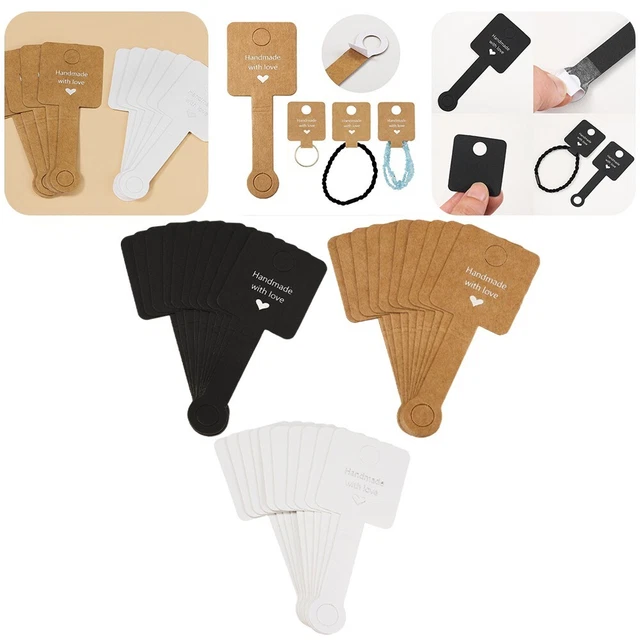 Lot De 100 Cartes D'affichage De Bijoux, Cartes D'affichage De Collier, Cartes D'affichage De Bracelet Pour Bijoux, Boucles D'oreilles, Bracelets De Cheville (blanc