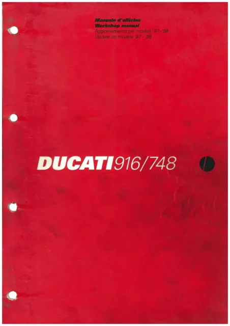 Ducati Motorcycle Motorbike 916 & 748 (97-98) Update to Workshop Manual