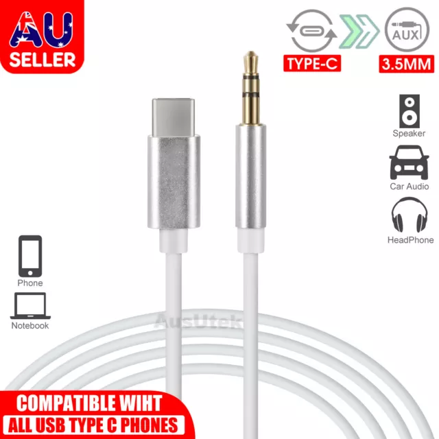 Type C USB-C to 3.5mm Male Audio AUX Cable Adapter For iPhone 15 Samsung Huawei