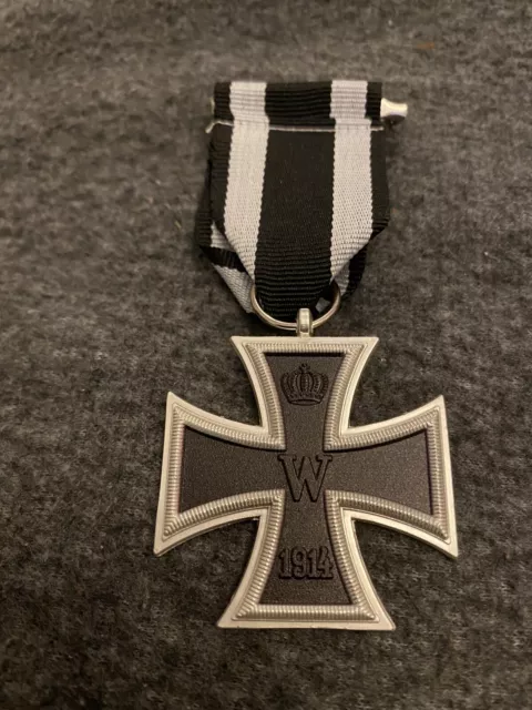 Iron Cross Medal German WW1 2nd Class 1914 with ribbon Reproduction Replica