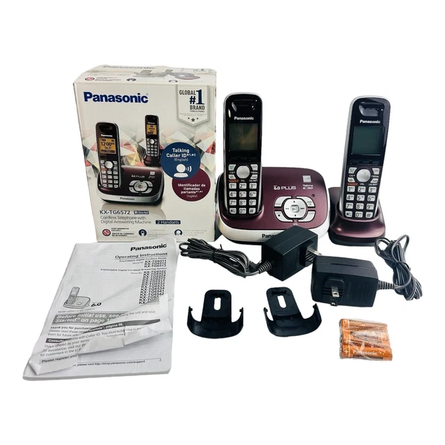 Panasonic Cordless Phone KX-TG6572 Dect 6.0 Plus Answering System & 2 Handsets