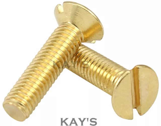 Solid Brass Slotted Countersunk Machine Screws Slot Csk Head Bolts M3 M4 M5 M6