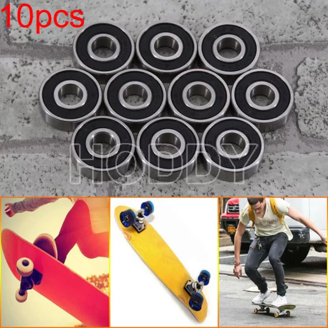 Black ABEC-9 608-2RS 608RS Skateboard Roller Sealed Ball Bearings 8mm*22mm*7mm