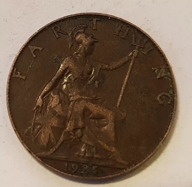 Old Coin 1925 Britannia Farthing British