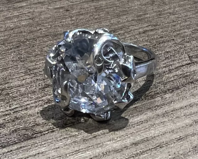 Superbe grosse bague - argent massif et Verroterie