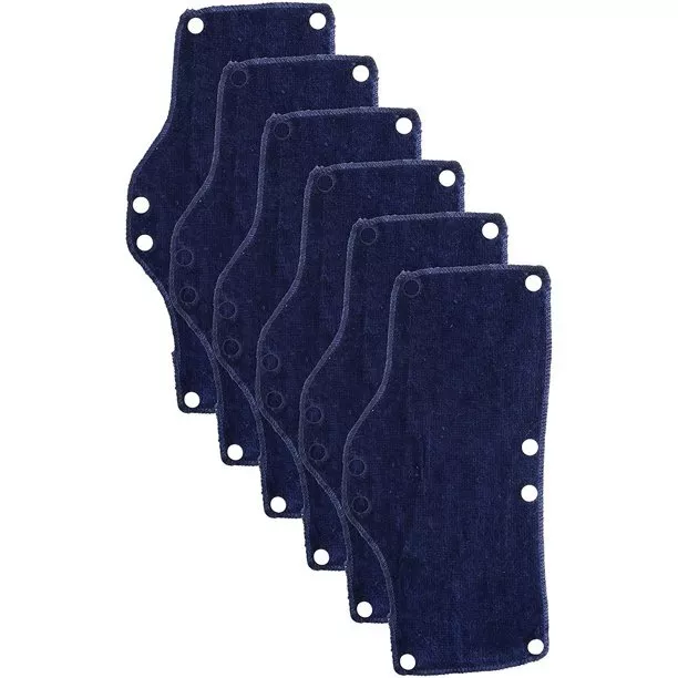 G & F Products 13080-6 Terry Topper Snap-On Hard Hat Sweatband, Blue, 6 pieces