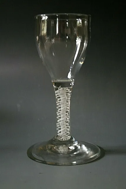 18Th Century Georgian English Glass With Double Opaque Twist Stem