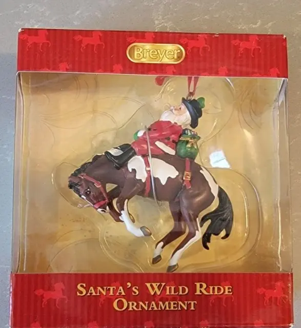 New NIB Breyer Horse Holiday Christmas Ornament #700648 Santa’s Wild Ride Bronco