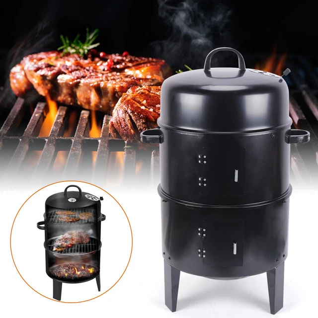 Grilltonne Räuchergrill Smoker 3 in1 BBQ Holzkohlegrill Räucherofen Grill Tonne
