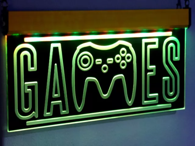 GAME Controller Shaped LED Sign Neon Light Arcade Nintendo PS-5 X-BOX  Man Cave