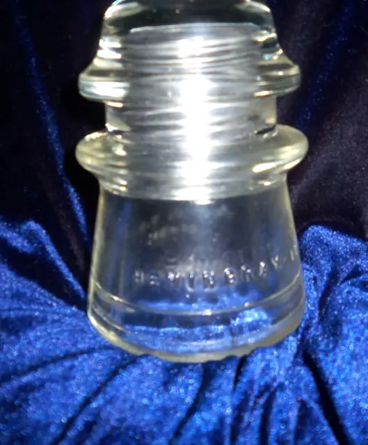 Vintage Hemingray-17 Clear Glass Insulator DOUBLE EMBOSSED 21-50 RARE!!