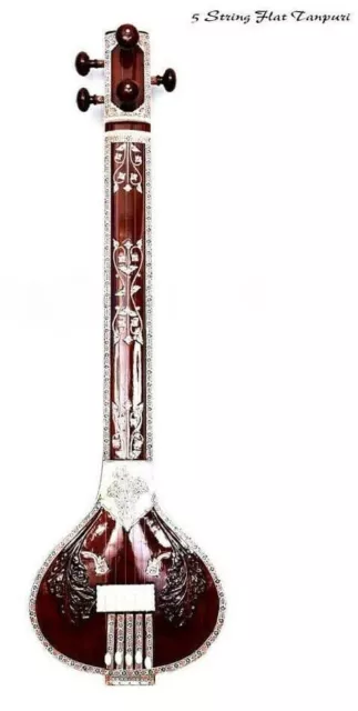 Professional Musical String Instrument Tun Wood 5 String Tanpura Flat Tambura