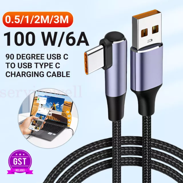 USB-C To Type C Cable PD 100W Fast Charging Cord Data Charger For Samsung 2M 3M