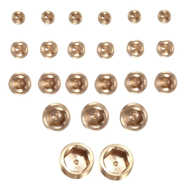 23 piezas de tornillo tubo de latón, 1/8 1/4 3/8 1/2 B8C9