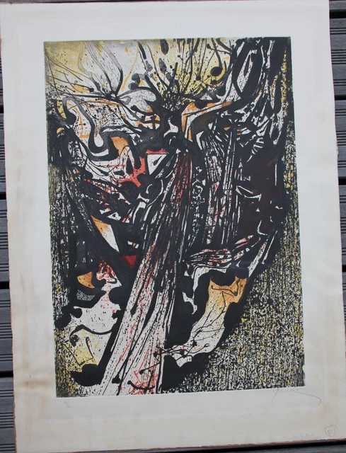 Gravure Originale Signée Steve Nowatzki 1987 - 'Mère Qui Travaille', Épreuve Couleur Encadrée