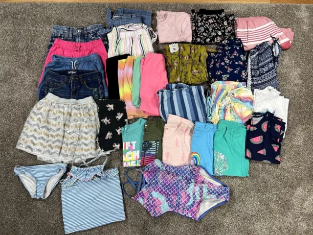Girls Clothing Lot Size 6 And 6/7 Summer Clothes Shorts Dresses Tanks 30 Items