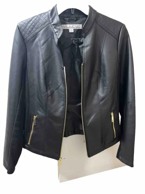 Kenneth Cole New York Women's Black Faux Leather Jacket (Size S)