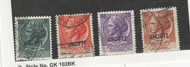 Italy - AMG Trieste, Postage Stamp, #170, 171, 174, 177 Used, 1953-54