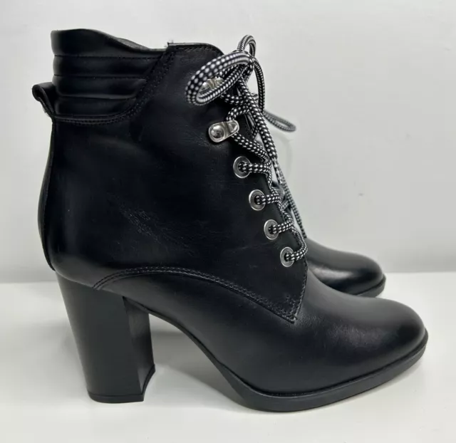 DUNE LONDON ROSALIND women Black Leather Boots Girls Size 5 New