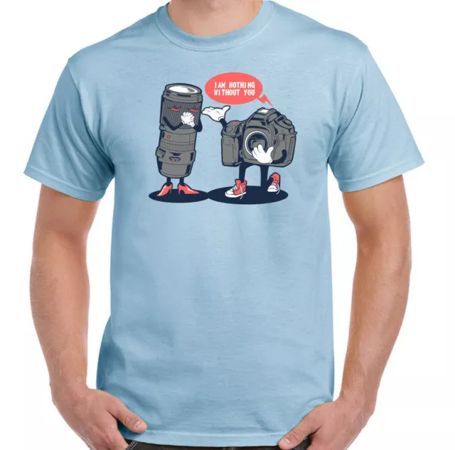 Fotografia T-Shirt Uomo Divertente Obiettivo Fotocamera Top Nothing Without Voi