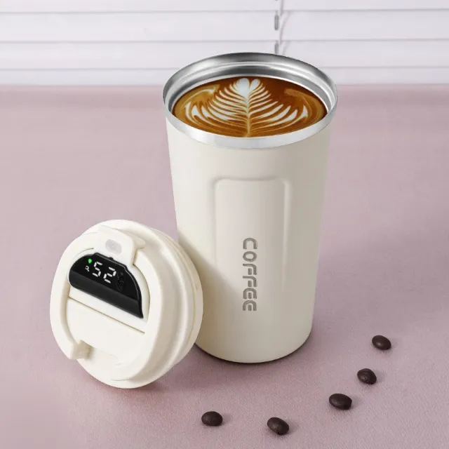 new Insulated Coffee Mug Cup Travel Thermal Stainless Steel Temperature Display 15