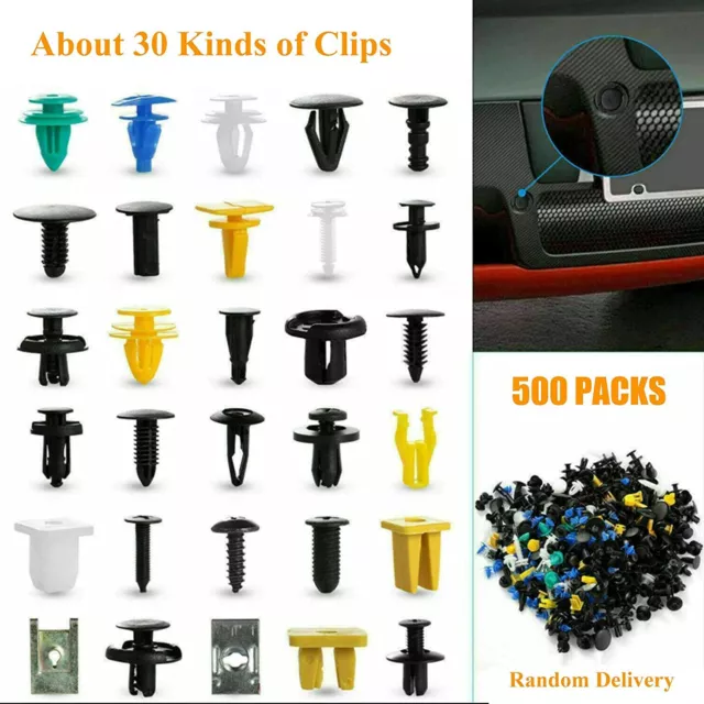 Car Push Pin Mixed Door Trim Panel Clip Fastener Bumper Rivet Retainer Tool 500P