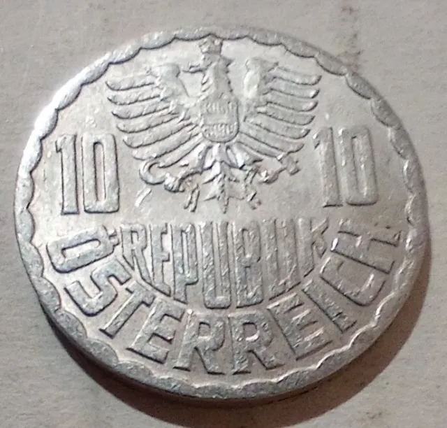 10 Groschen 1968 Austria Coin Republik Österreich Imperial Eagle